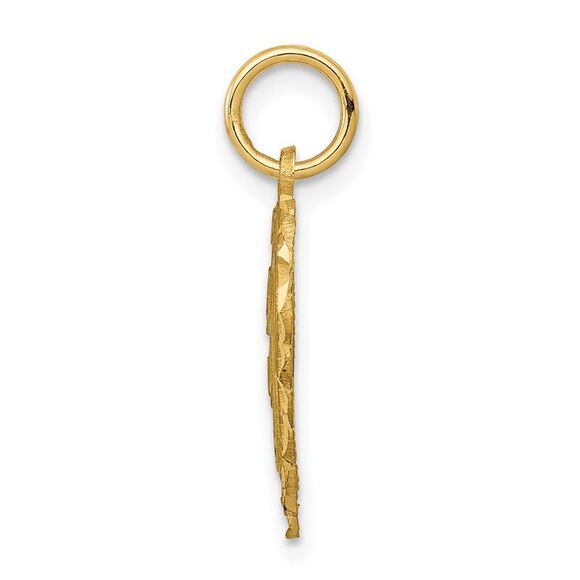 14k Yellow Gold, Grace Collection, Satin Heart Initial N Pendant, 15mm - Picture 2 of 5